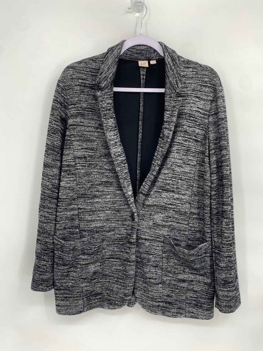 Gap Boyfriend Knit Blazer Black Smoke 905583-01 Women's Small